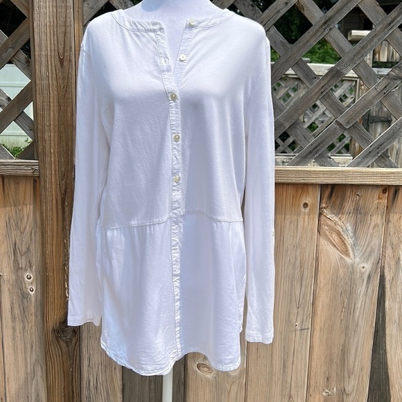J. Jill White Button-Down Top Size Medium - Picture 1 of 7